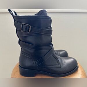 Jimmy Choo Black Combat & Moto Boots